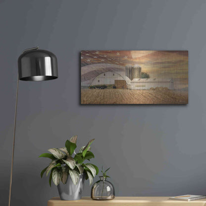 Luxe Metal Art 'American Farmland' by Lori Deiter, Metal Wall Art,24x12