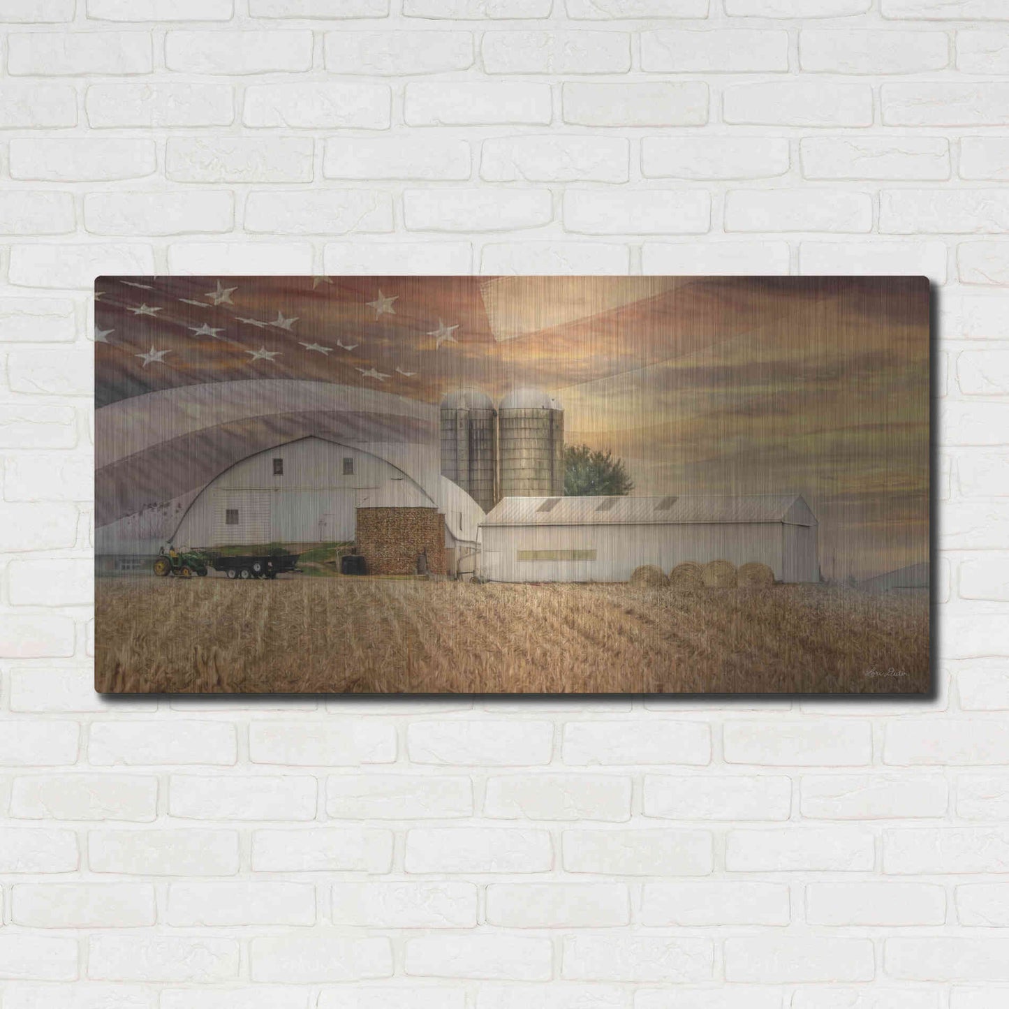 Luxe Metal Art 'American Farmland' by Lori Deiter, Metal Wall Art,48x24