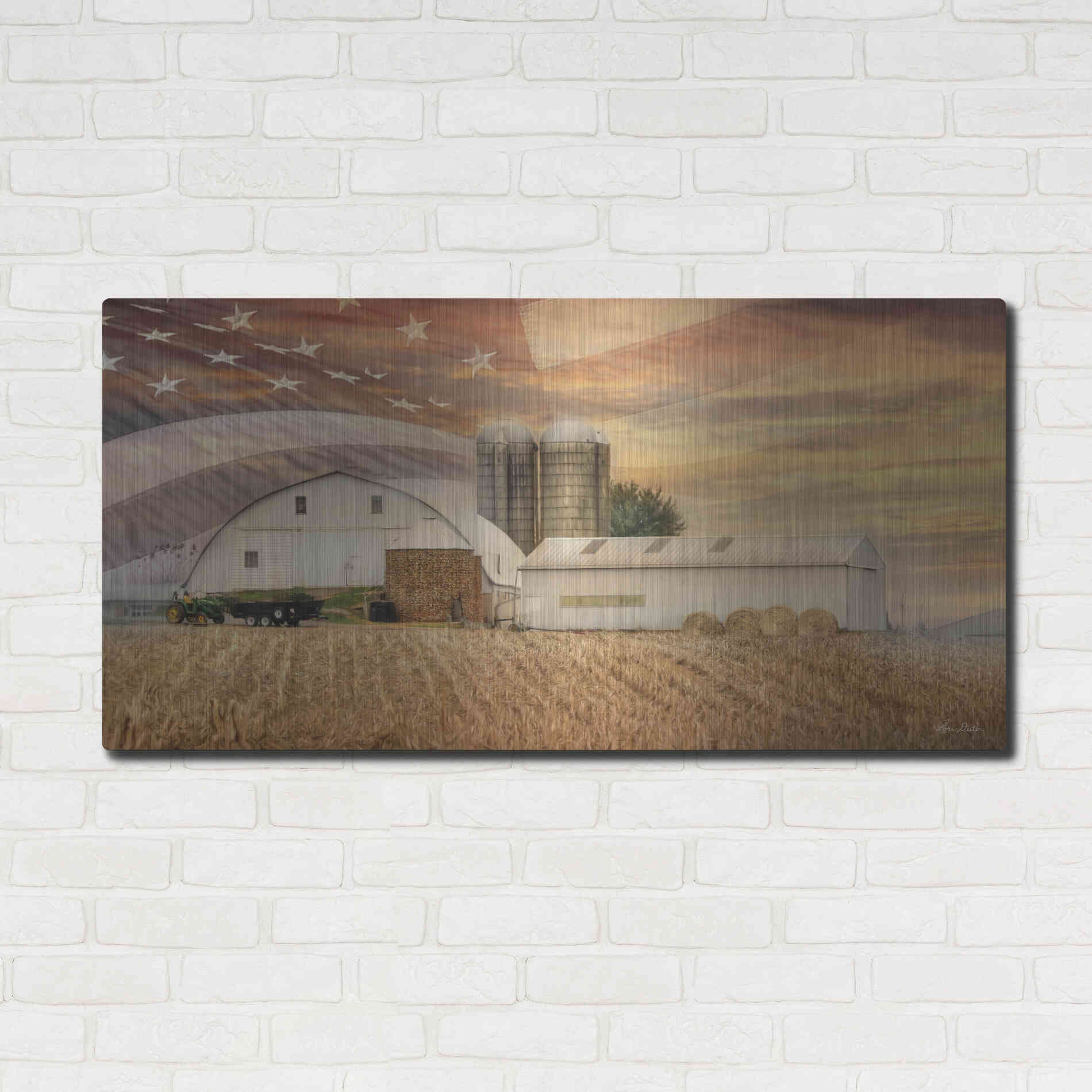 Luxe Metal Art 'American Farmland' by Lori Deiter, Metal Wall Art,48x24
