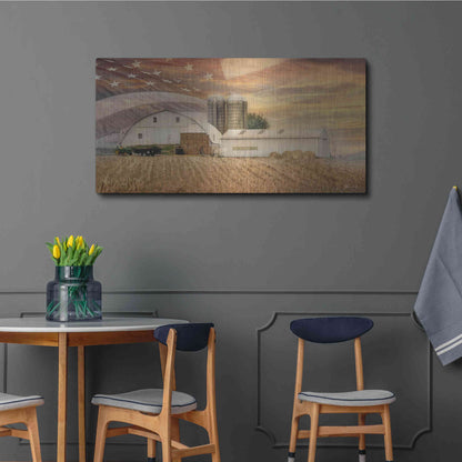 Luxe Metal Art 'American Farmland' by Lori Deiter, Metal Wall Art,48x24