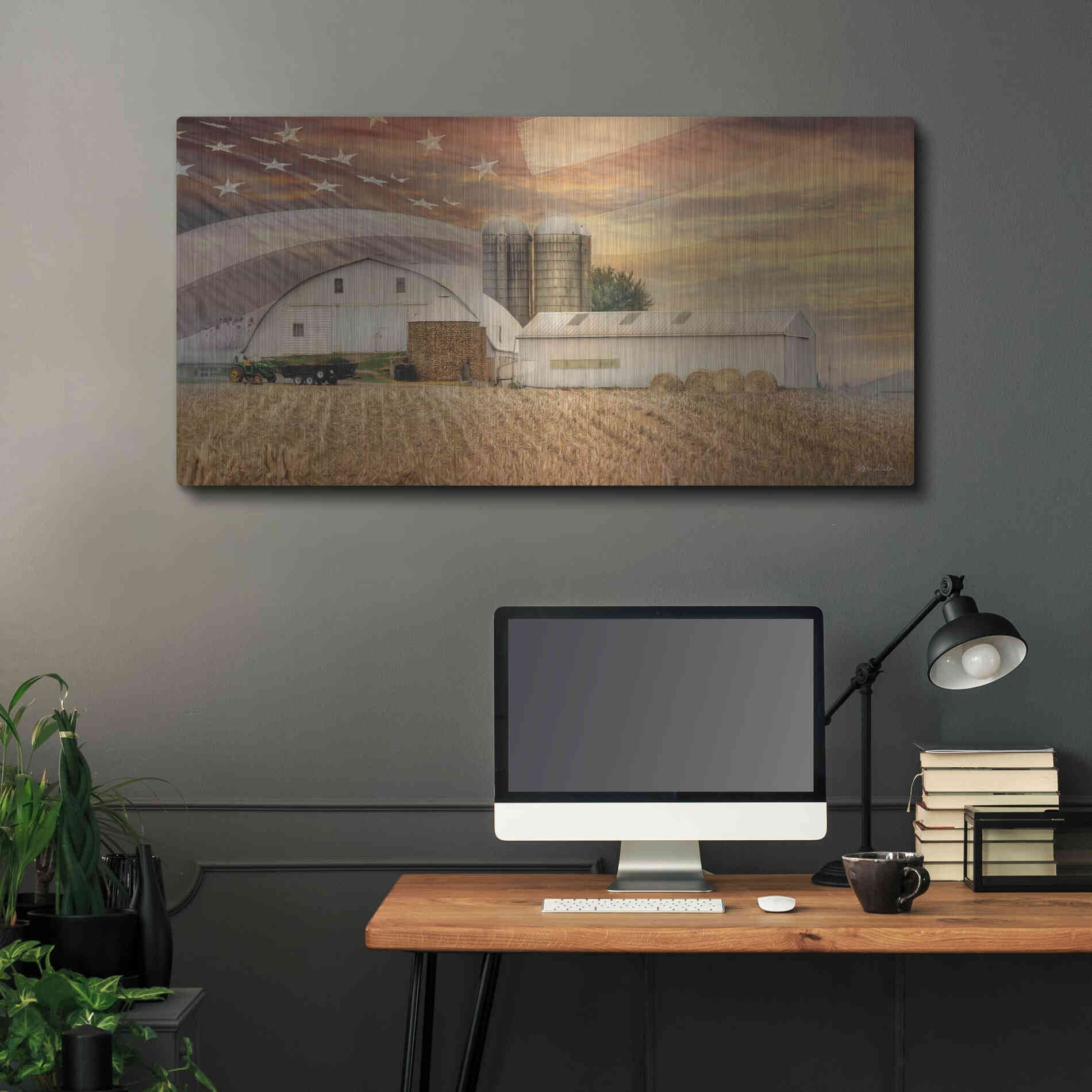 Luxe Metal Art 'American Farmland' by Lori Deiter, Metal Wall Art,48x24