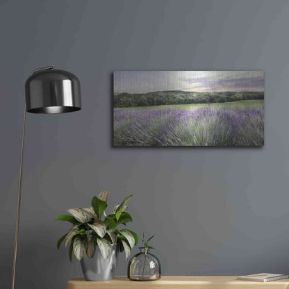 Luxe Metal Art 'Lavender Fields' by Lori Deiter, Metal Wall Art,24x12