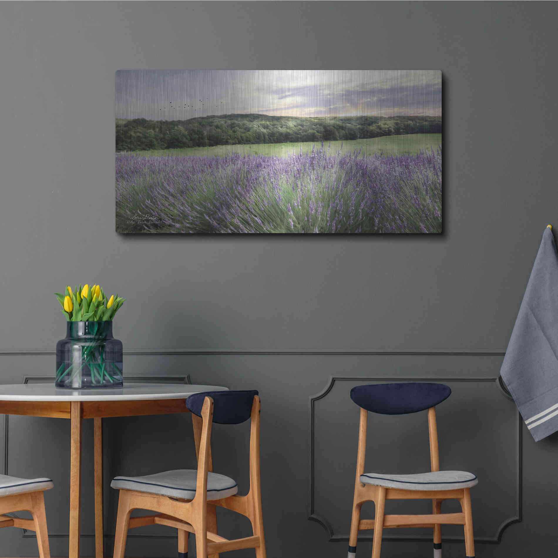 Luxe Metal Art 'Lavender Fields' by Lori Deiter, Metal Wall Art,48x24