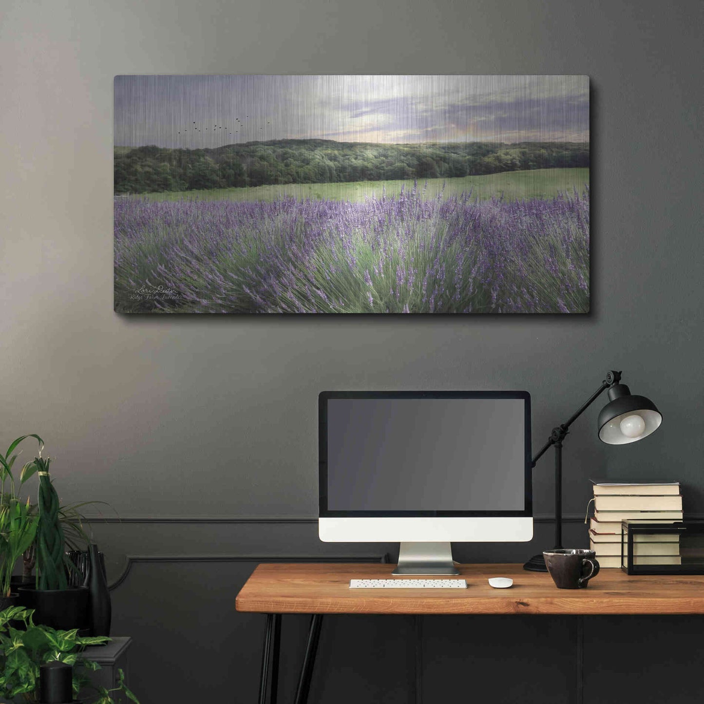 Luxe Metal Art 'Lavender Fields' by Lori Deiter, Metal Wall Art,48x24