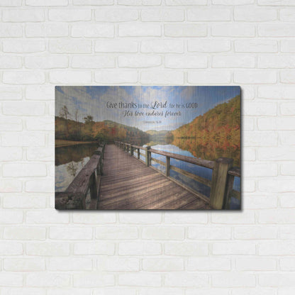 Luxe Metal Art 'Give Thanks to the Lord' by Lori Deiter, Metal Wall Art,36x24