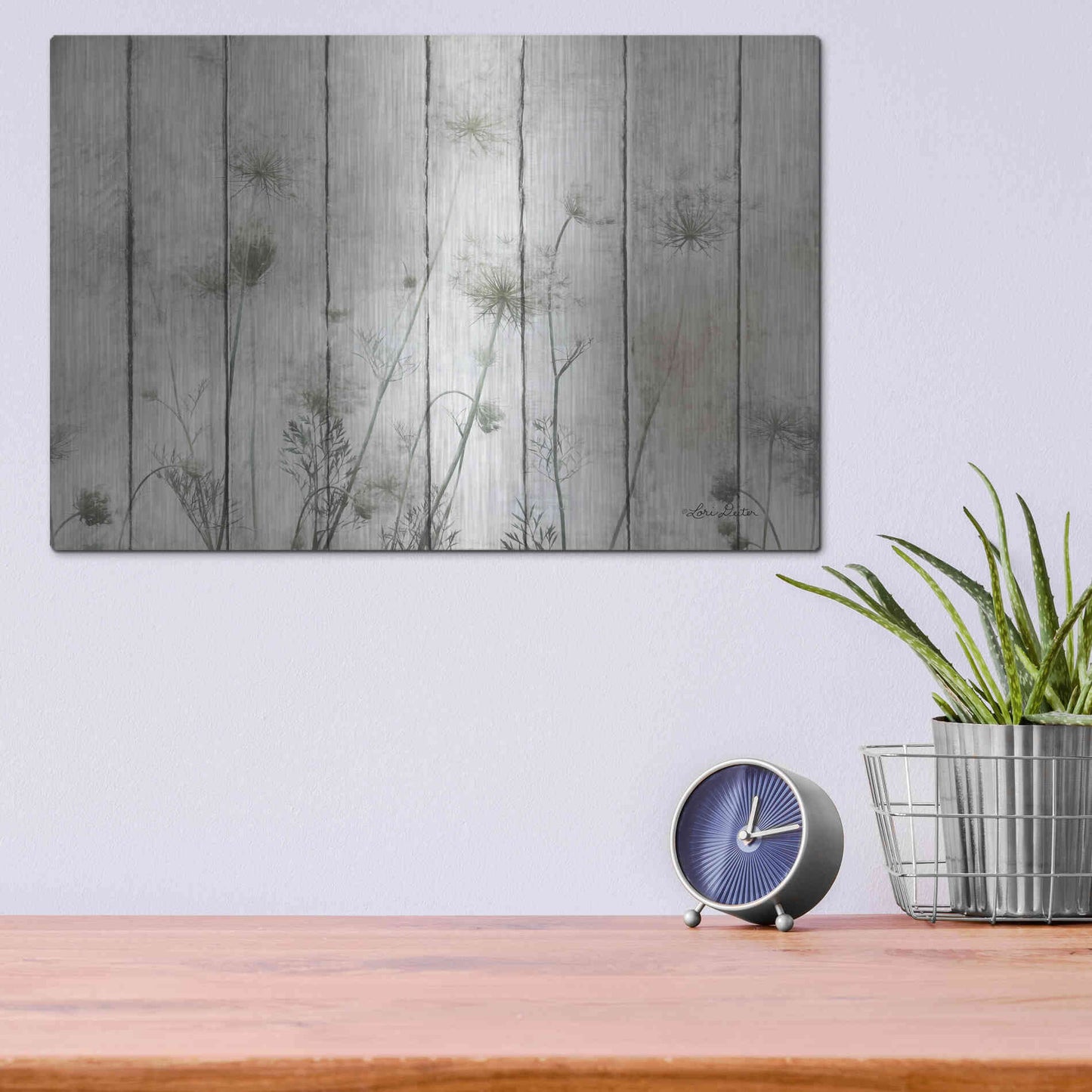 Luxe Metal Art 'Queen Anne' by Lori Deiter, Metal Wall Art,16x12