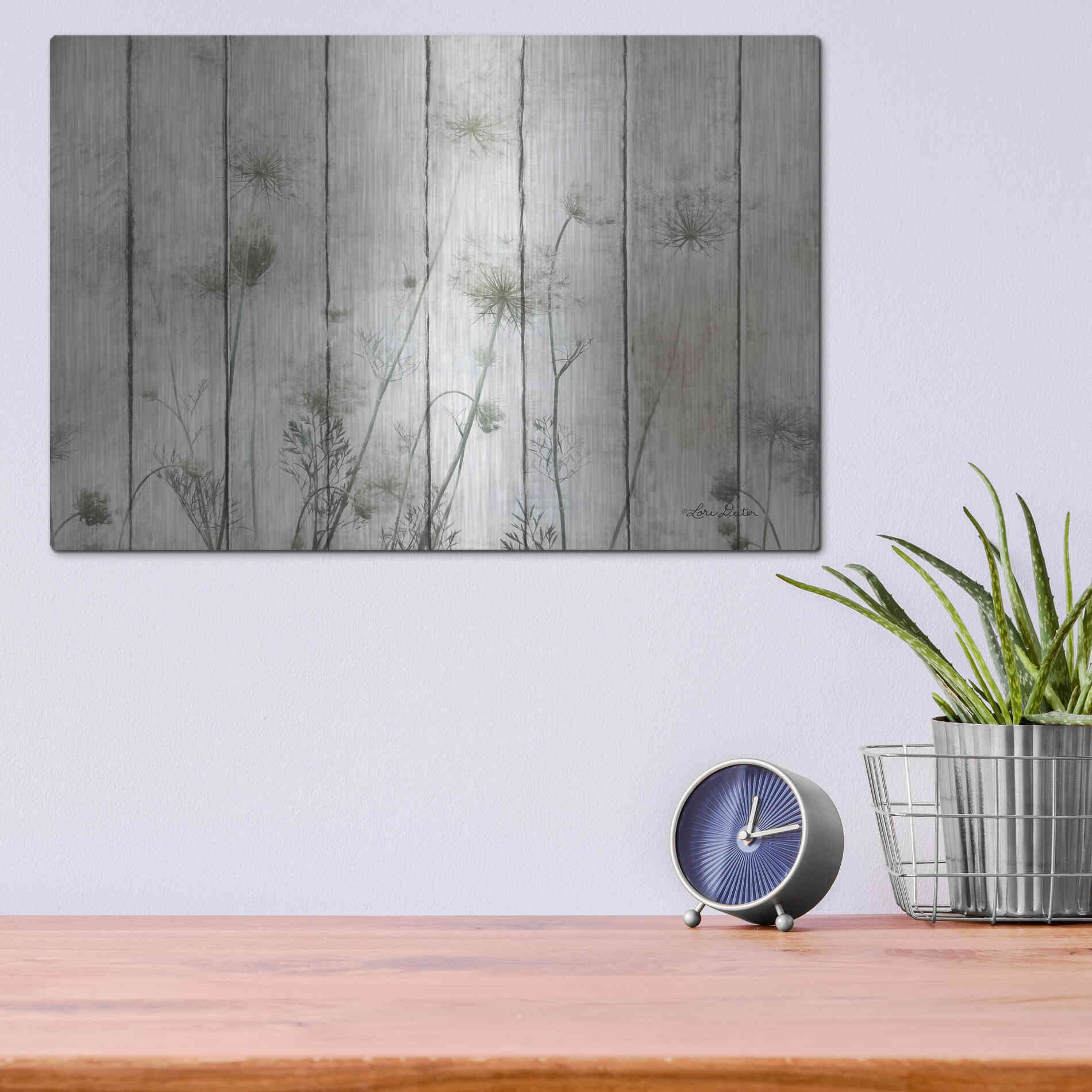 Luxe Metal Art 'Queen Anne' by Lori Deiter, Metal Wall Art,16x12