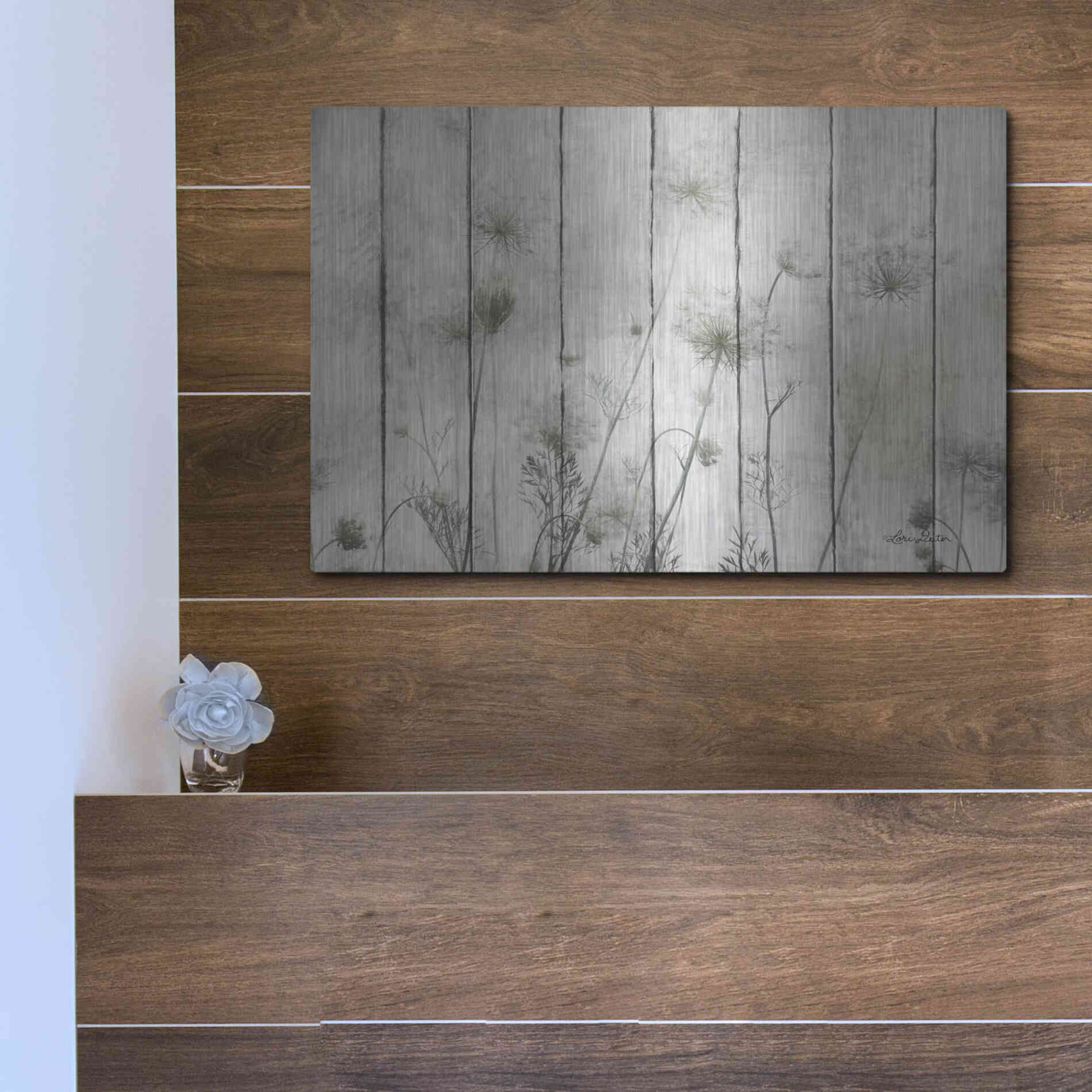 Luxe Metal Art 'Queen Anne' by Lori Deiter, Metal Wall Art,16x12