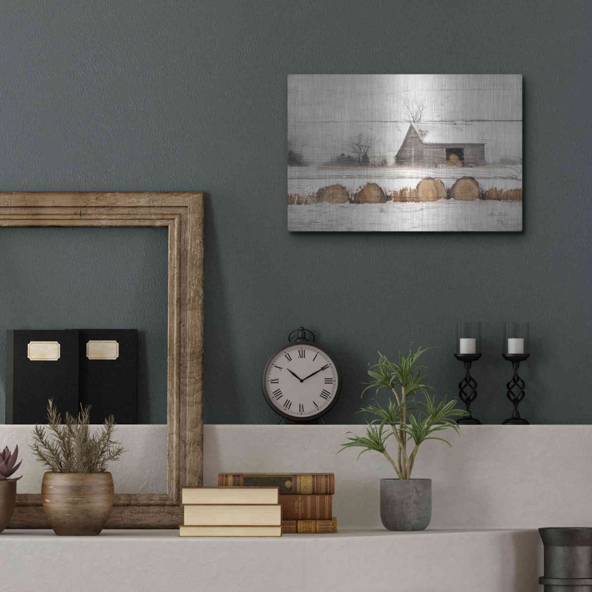 Luxe Metal Art 'Vermont Hay' by Lori Deiter, Metal Wall Art,16x12
