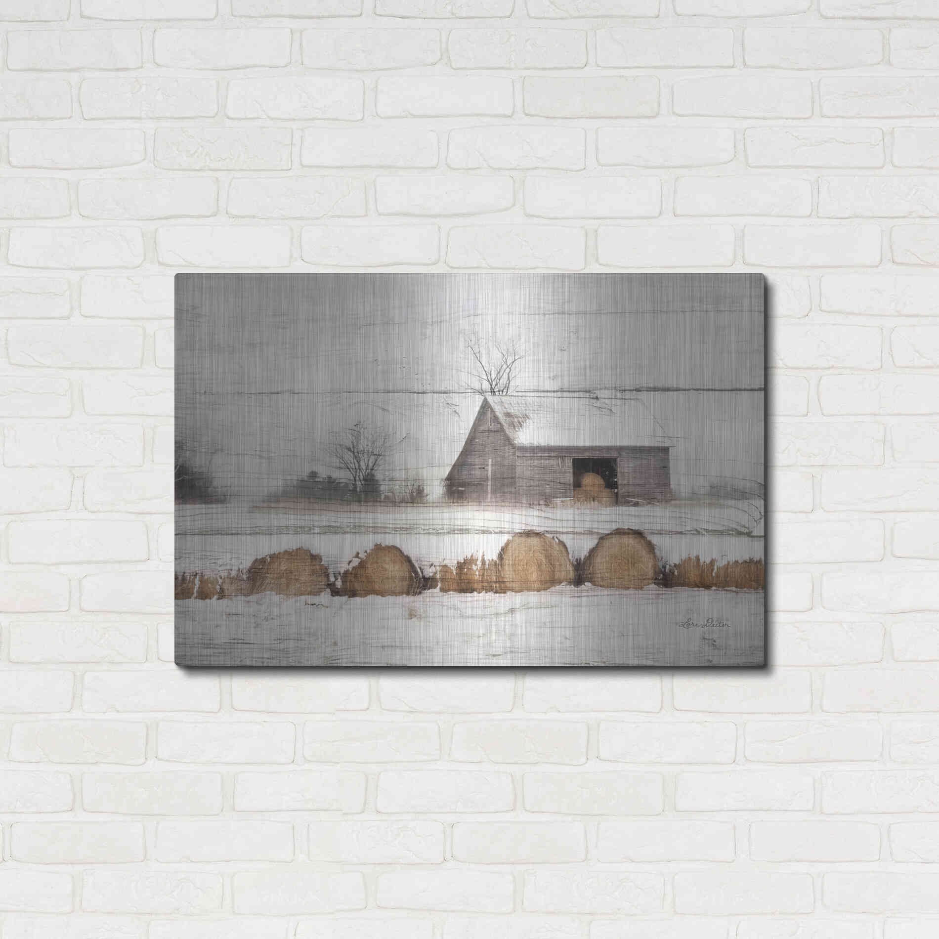 Luxe Metal Art 'Vermont Hay' by Lori Deiter, Metal Wall Art,36x24