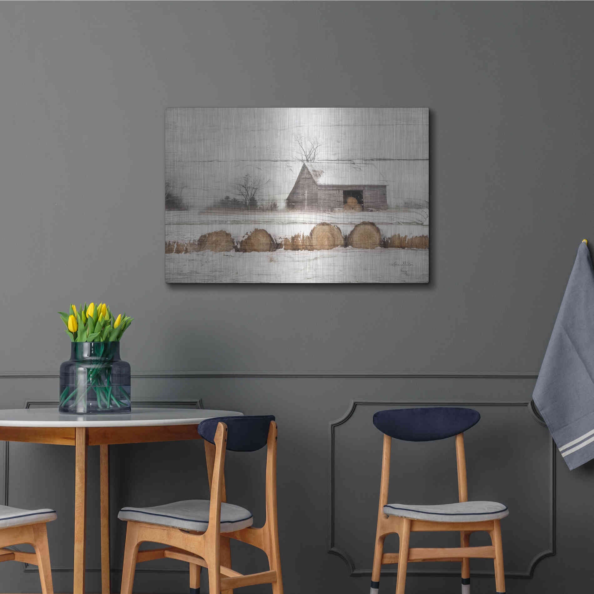 Luxe Metal Art 'Vermont Hay' by Lori Deiter, Metal Wall Art,36x24