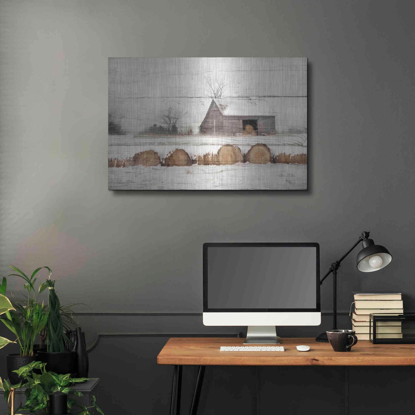 Luxe Metal Art 'Vermont Hay' by Lori Deiter, Metal Wall Art,36x24