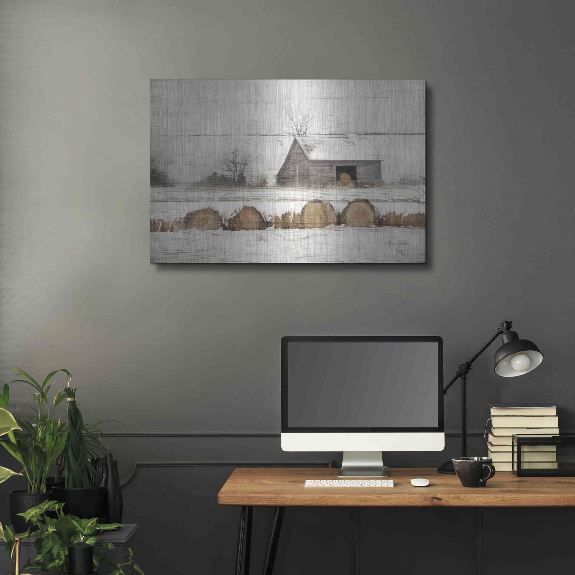 Luxe Metal Art 'Vermont Hay' by Lori Deiter, Metal Wall Art,36x24