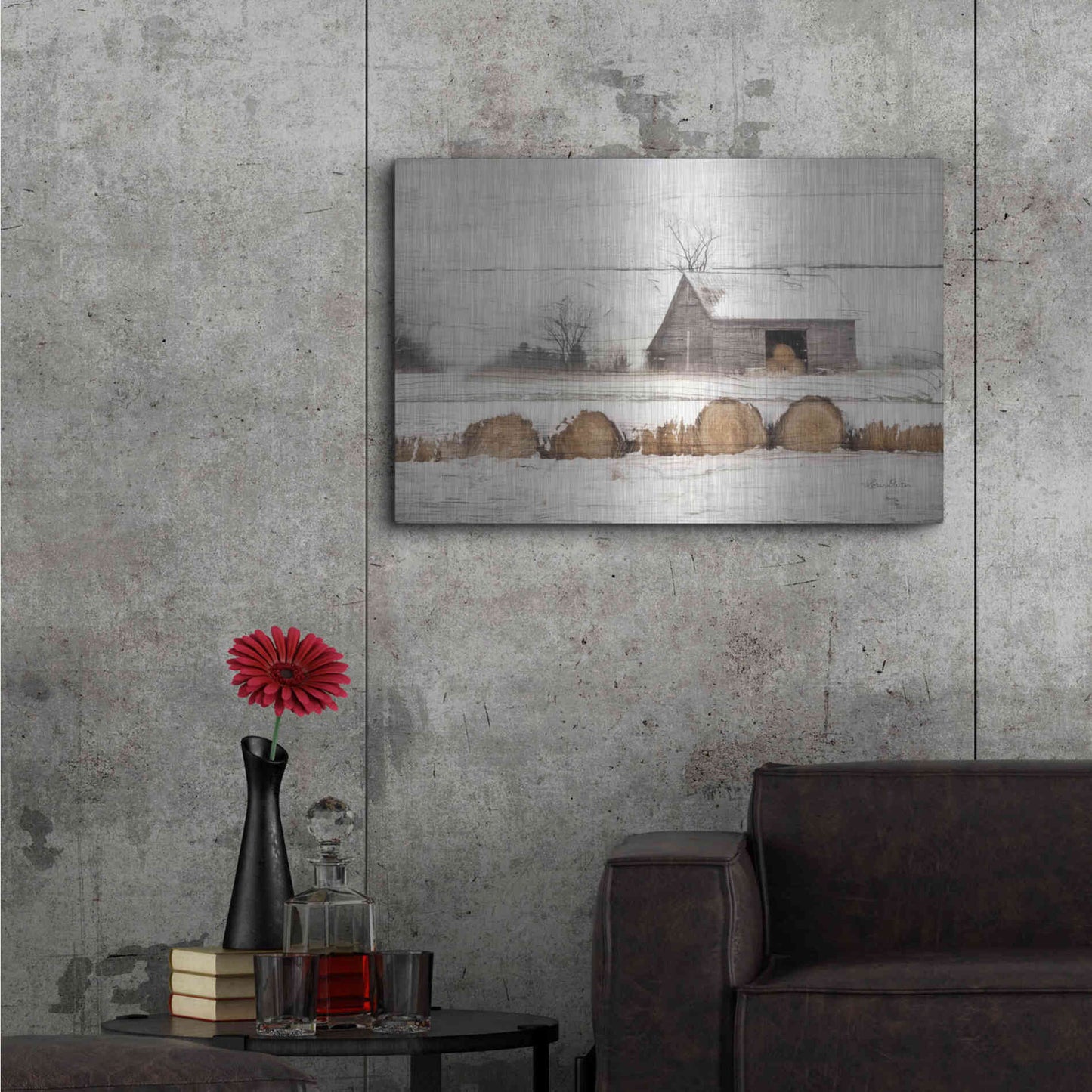 Luxe Metal Art 'Vermont Hay' by Lori Deiter, Metal Wall Art,36x24