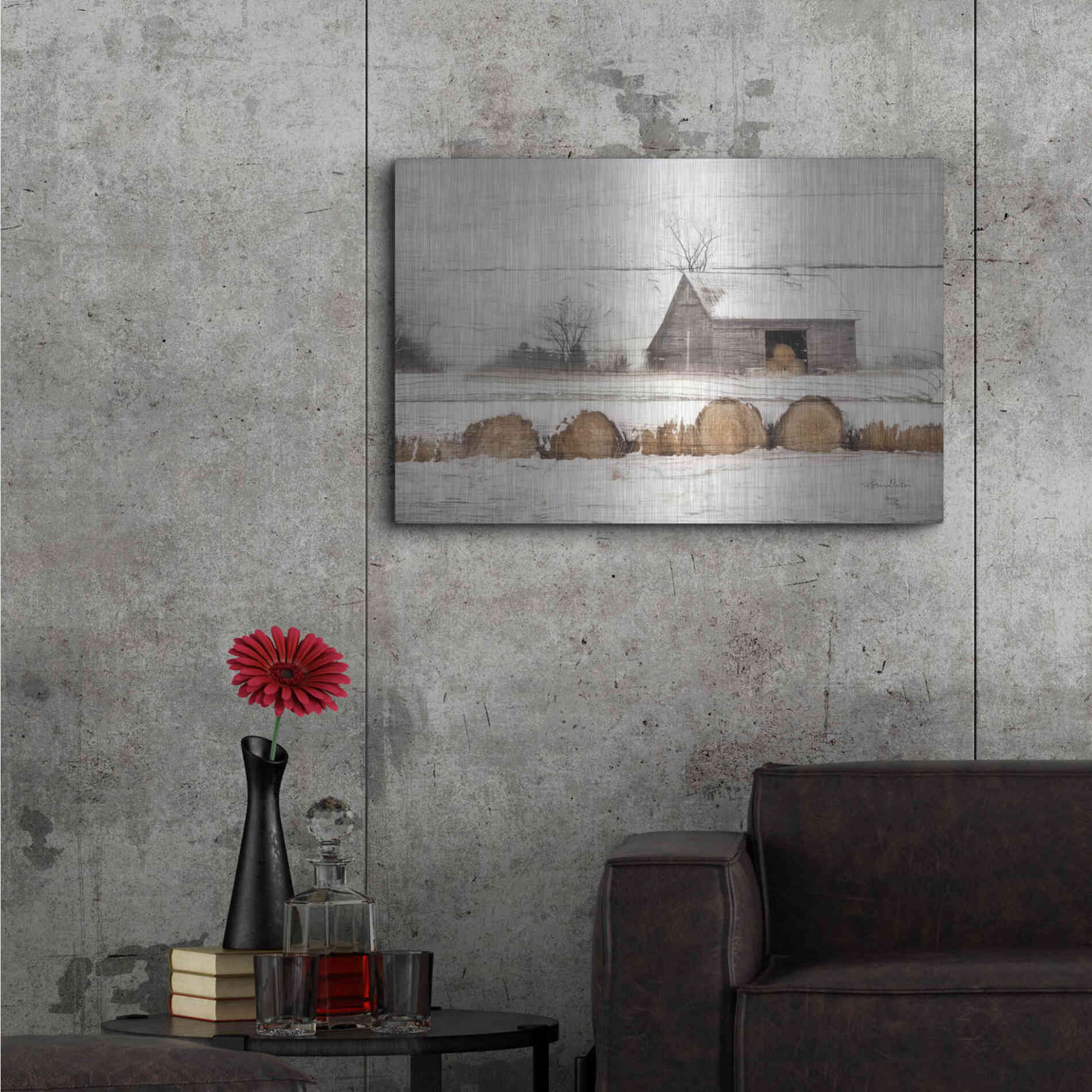 Luxe Metal Art 'Vermont Hay' by Lori Deiter, Metal Wall Art,36x24