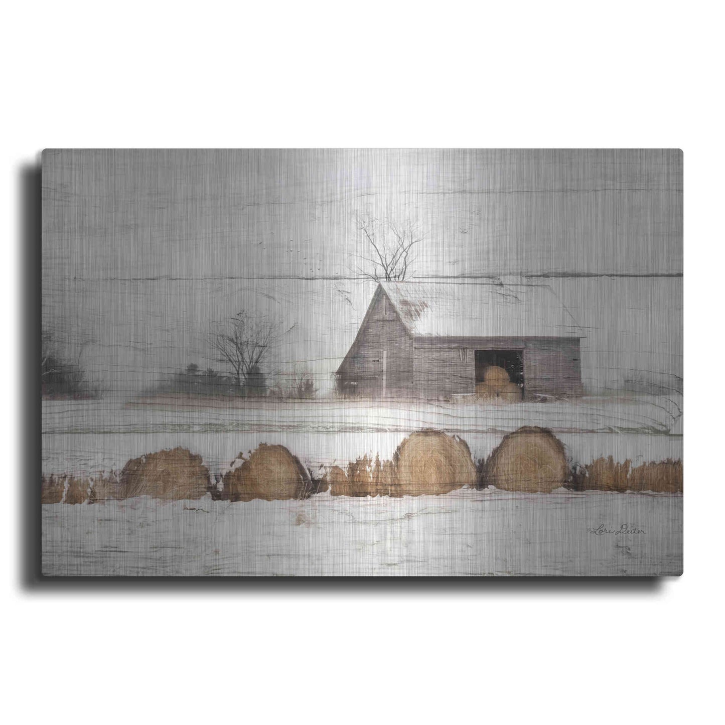Luxe Metal Art 'Vermont Hay' by Lori Deiter, Metal Wall Art