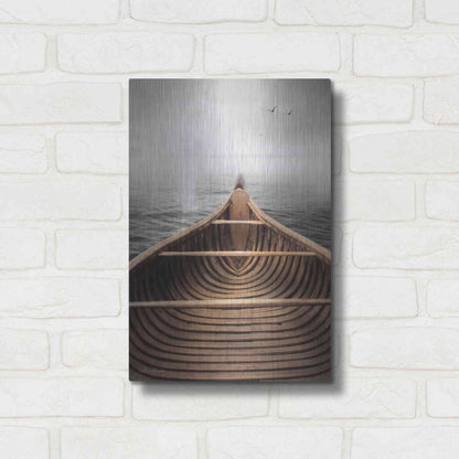 Luxe Metal Art 'Old Wooden Canoe' by Lori Deiter, Metal Wall Art,12x16