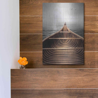 Luxe Metal Art 'Old Wooden Canoe' by Lori Deiter, Metal Wall Art,12x16