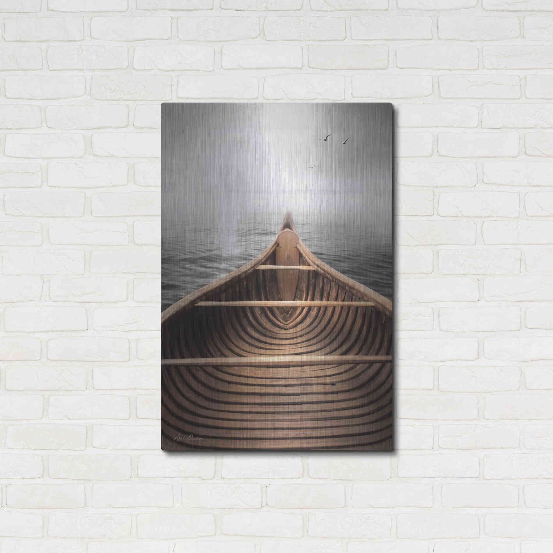 Luxe Metal Art 'Old Wooden Canoe' by Lori Deiter, Metal Wall Art,24x36