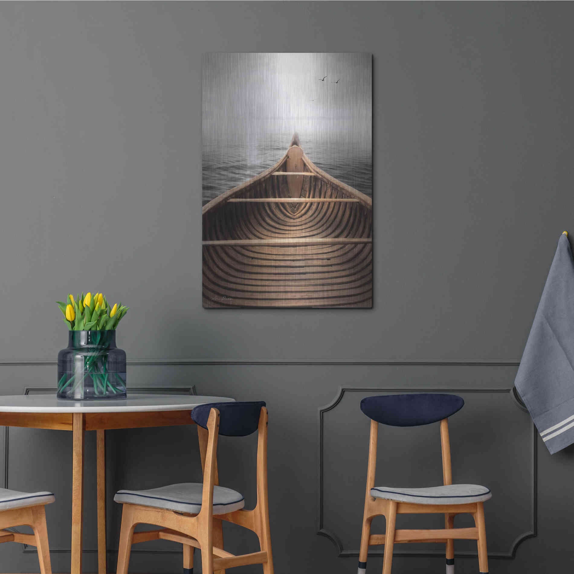 Luxe Metal Art 'Old Wooden Canoe' by Lori Deiter, Metal Wall Art,24x36