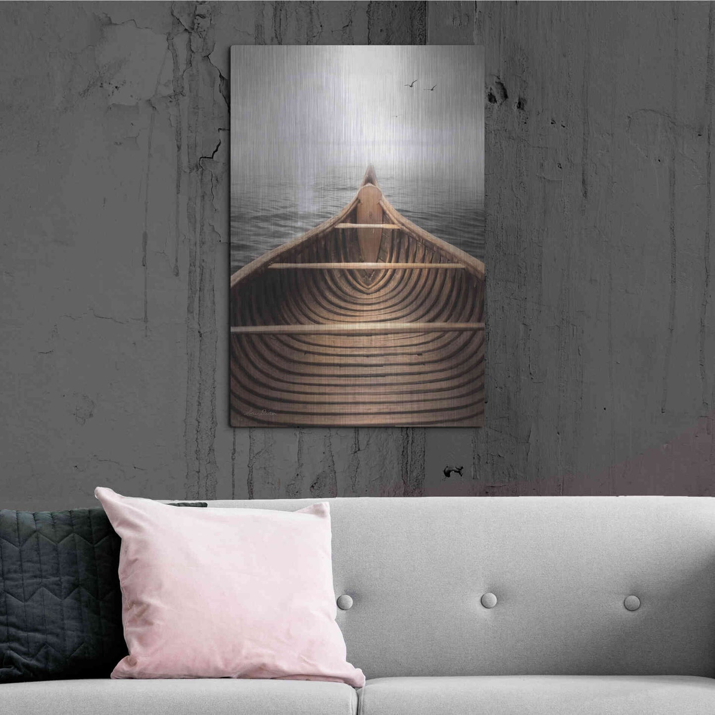 Luxe Metal Art 'Old Wooden Canoe' by Lori Deiter, Metal Wall Art,24x36