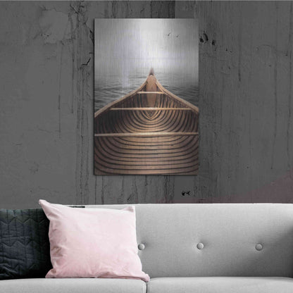 Luxe Metal Art 'Old Wooden Canoe' by Lori Deiter, Metal Wall Art,24x36