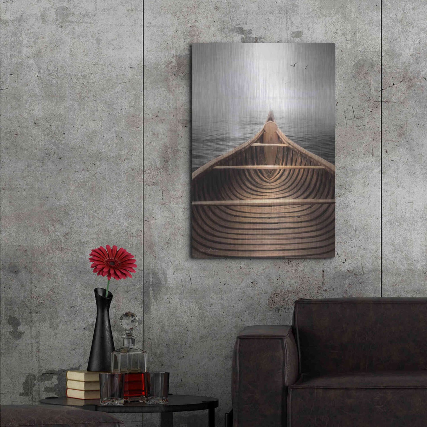 Luxe Metal Art 'Old Wooden Canoe' by Lori Deiter, Metal Wall Art,24x36