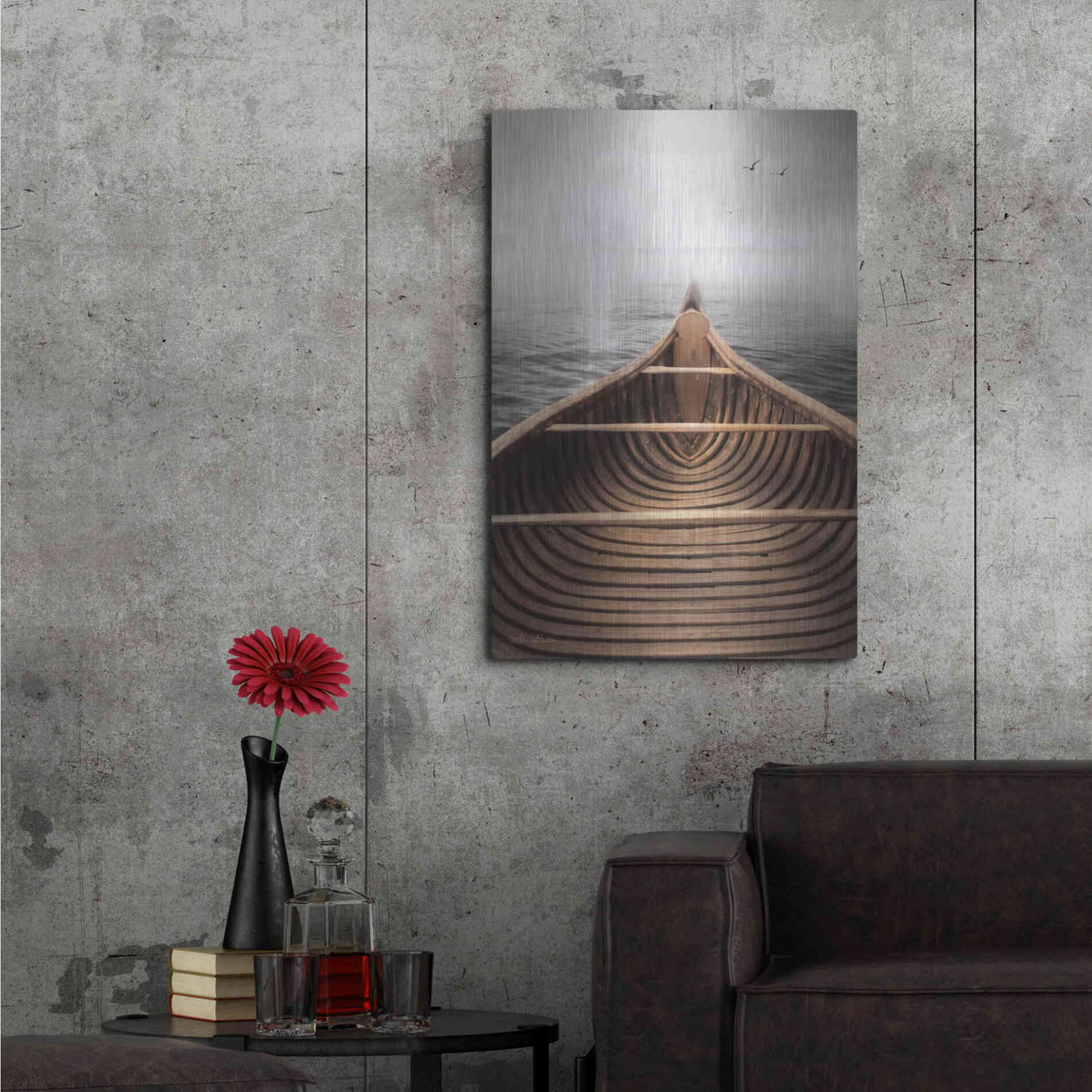 Luxe Metal Art 'Old Wooden Canoe' by Lori Deiter, Metal Wall Art,24x36