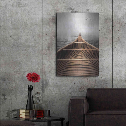 Luxe Metal Art 'Old Wooden Canoe' by Lori Deiter, Metal Wall Art,24x36