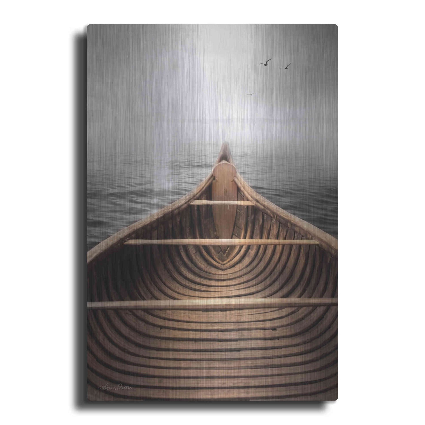 Luxe Metal Art 'Old Wooden Canoe' by Lori Deiter, Metal Wall Art
