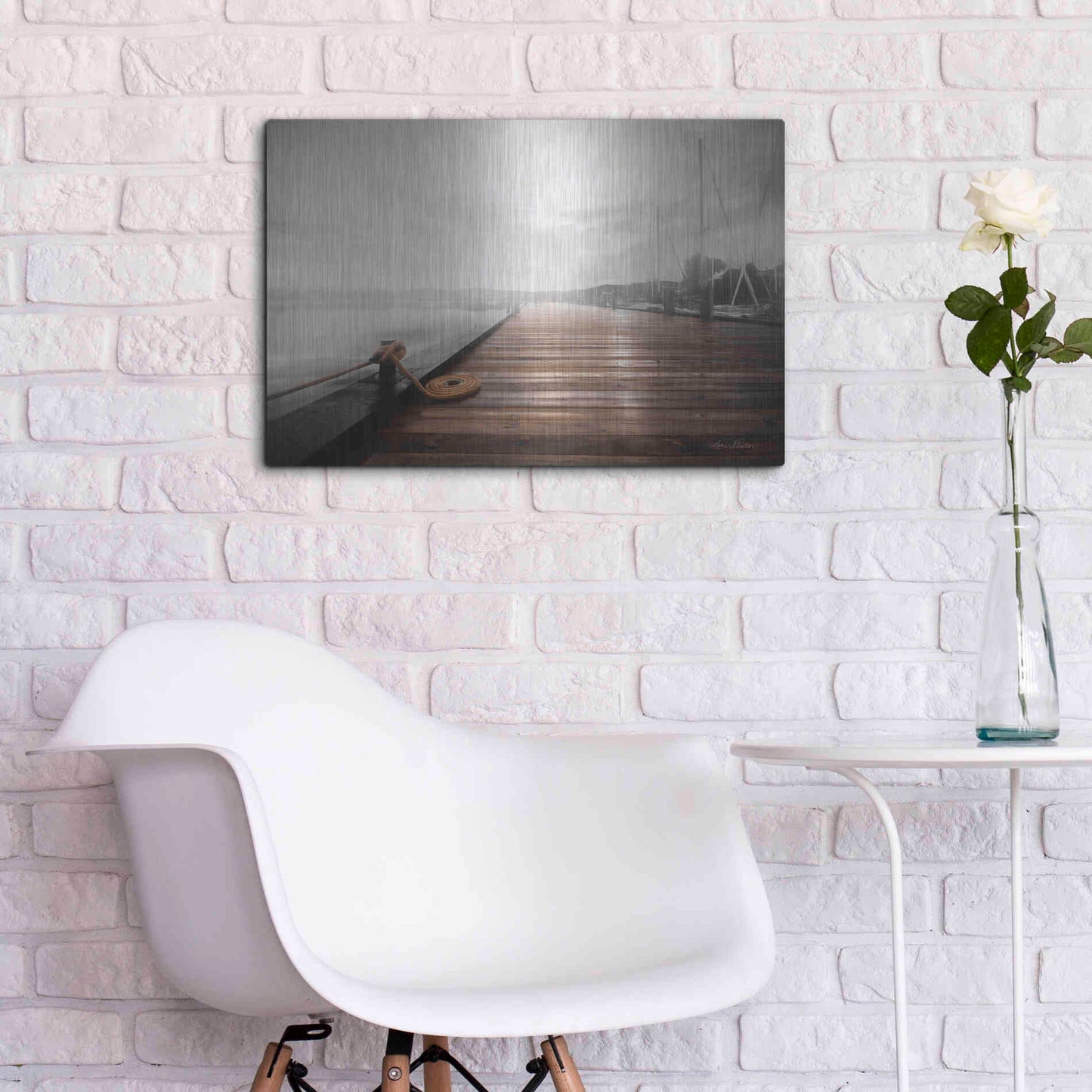 Luxe Metal Art 'Newport Dock I' by Lori Deiter, Metal Wall Art,24x16