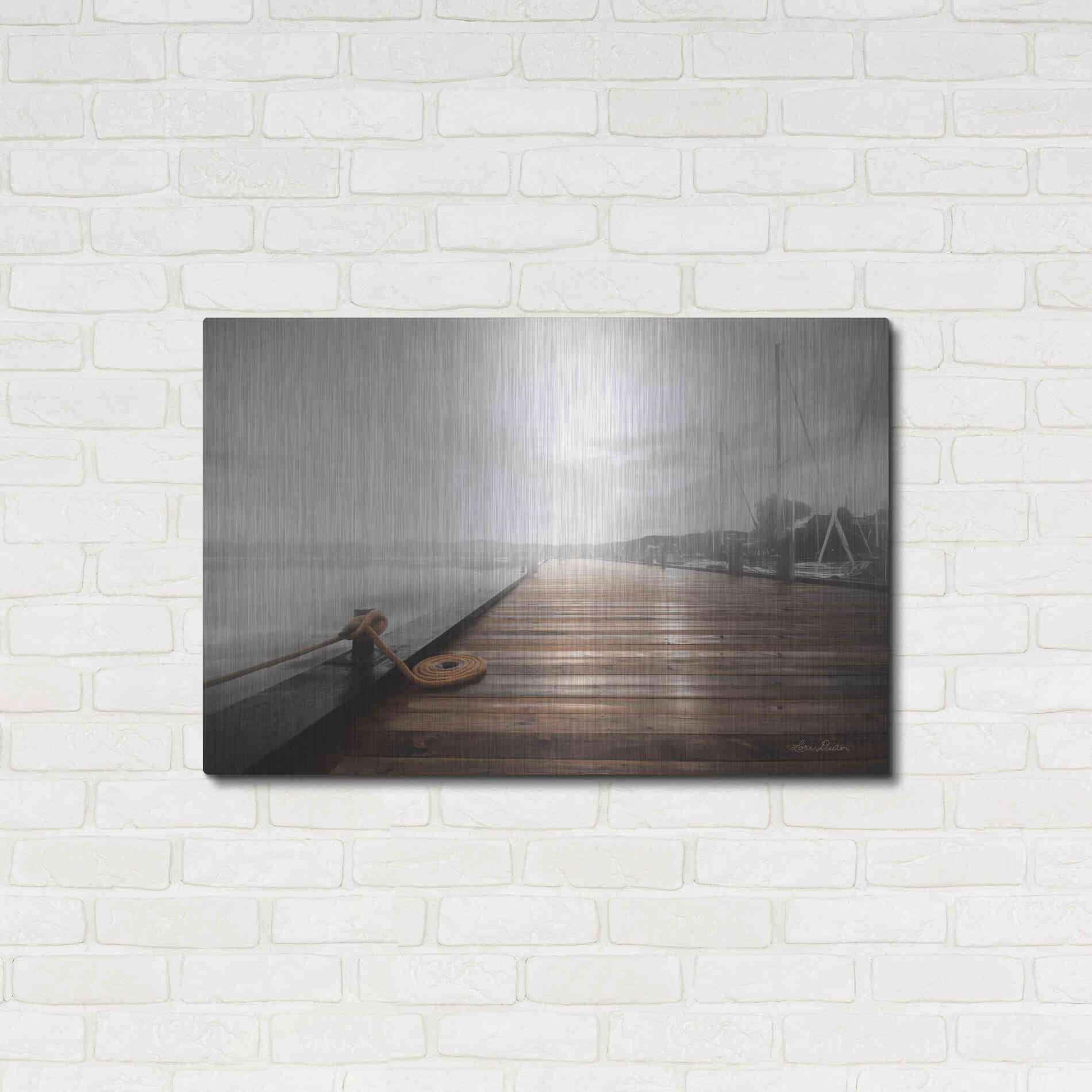 Luxe Metal Art 'Newport Dock I' by Lori Deiter, Metal Wall Art,36x24