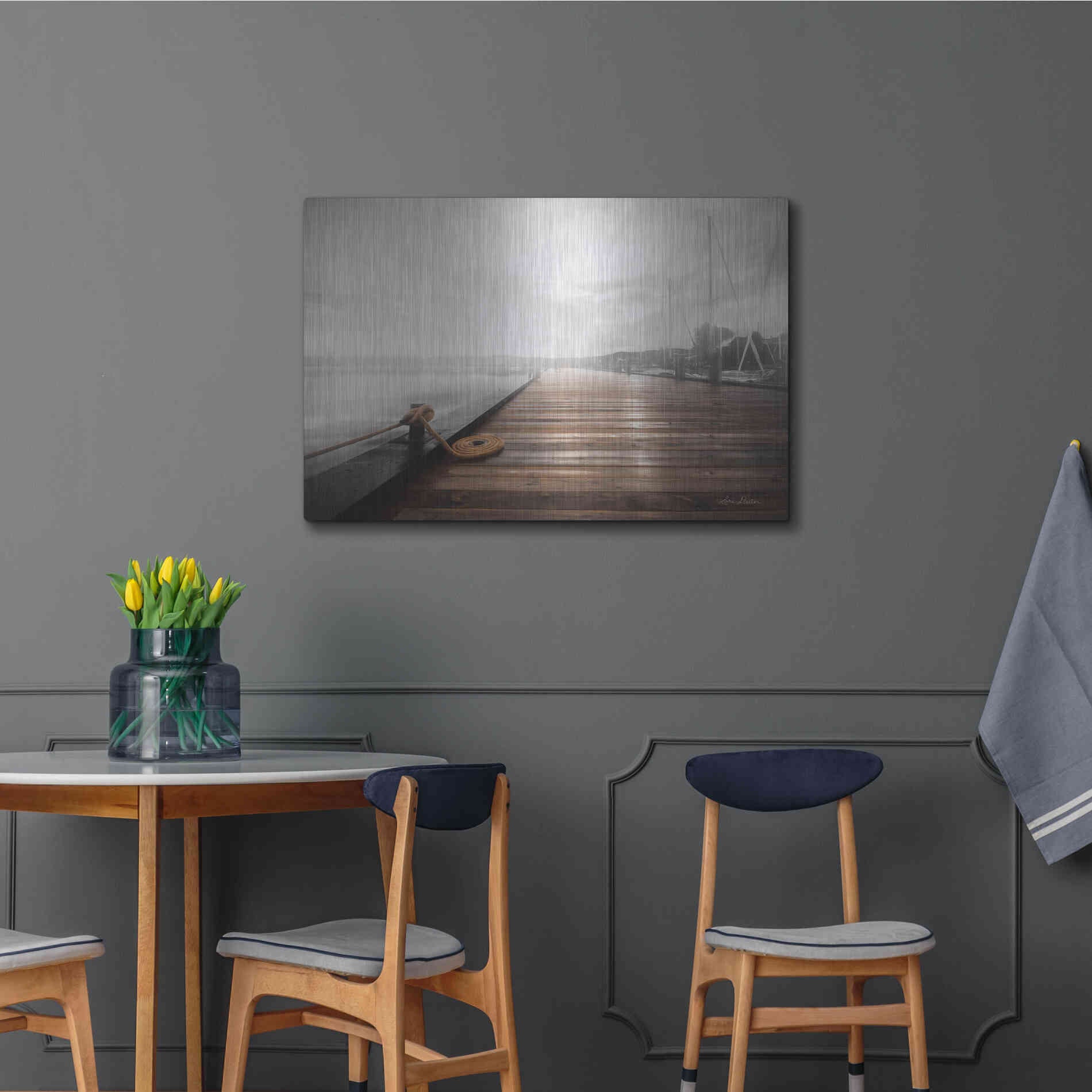 Luxe Metal Art 'Newport Dock I' by Lori Deiter, Metal Wall Art,36x24