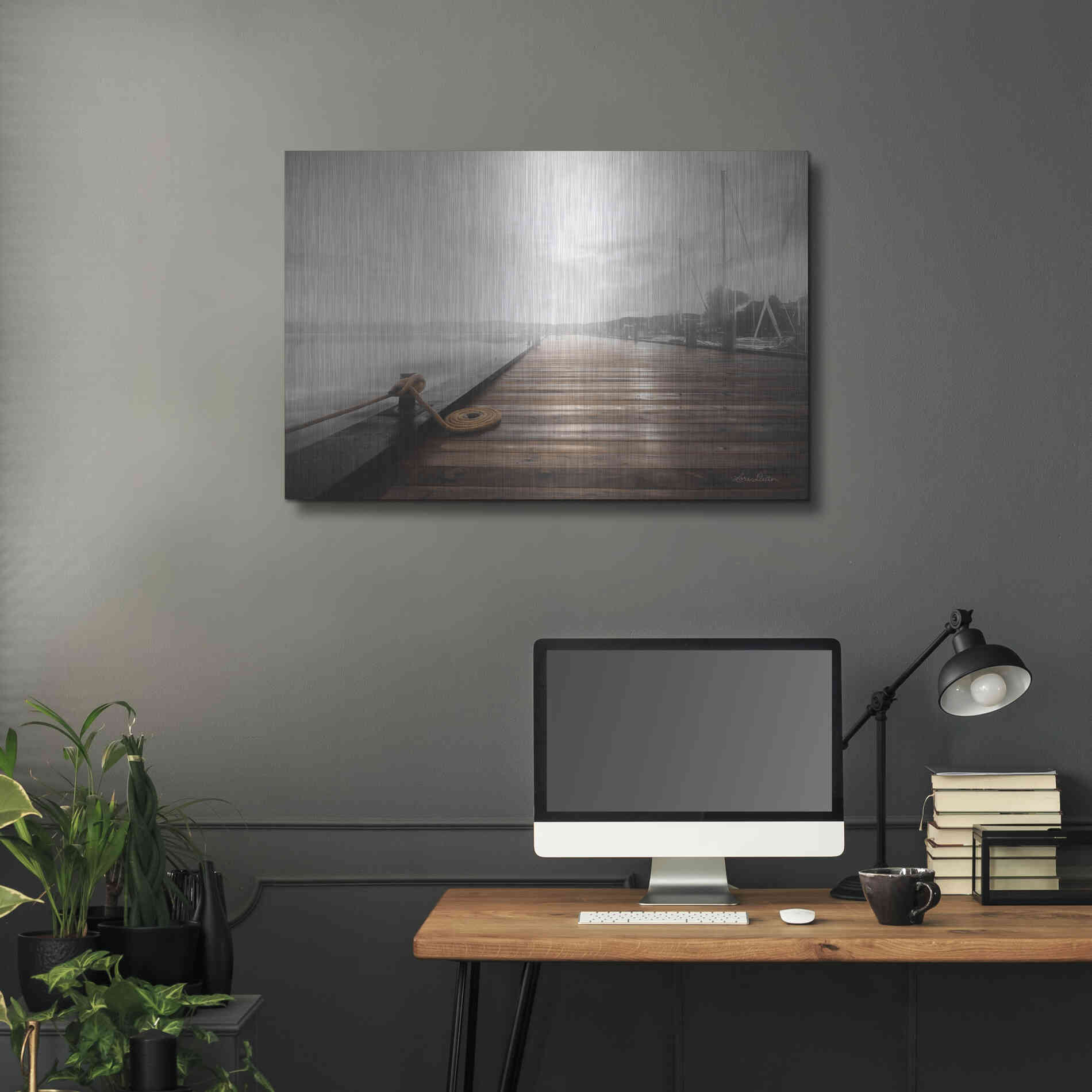 Luxe Metal Art 'Newport Dock I' by Lori Deiter, Metal Wall Art,36x24