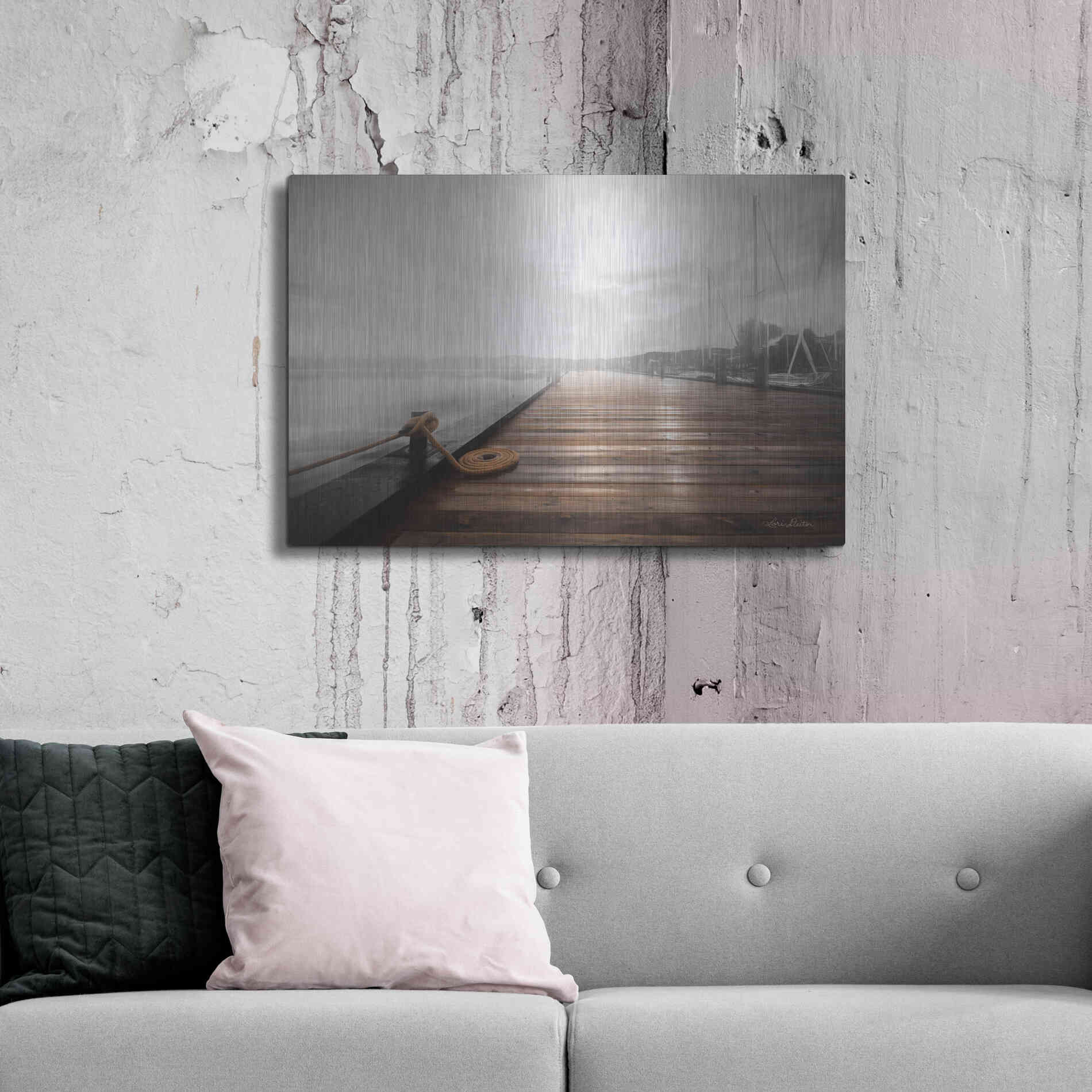 Luxe Metal Art 'Newport Dock I' by Lori Deiter, Metal Wall Art,36x24