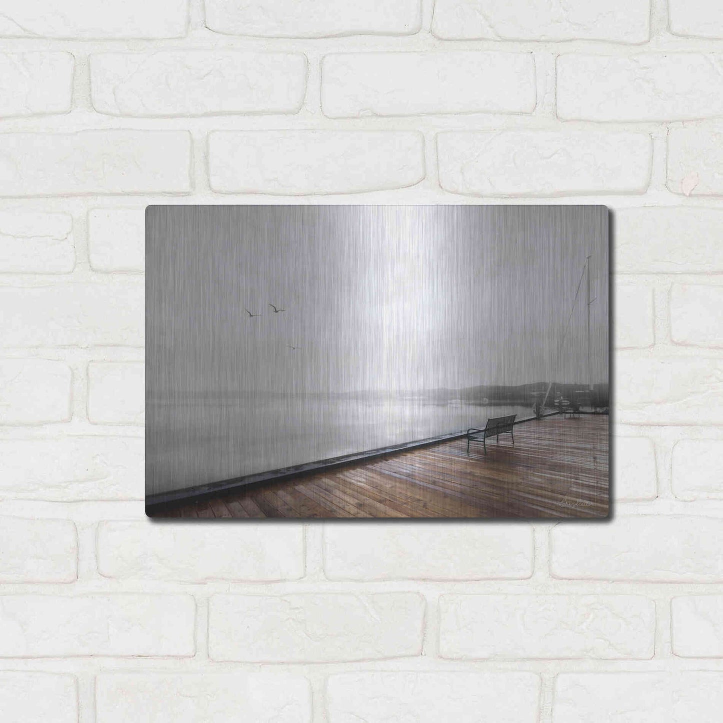 Luxe Metal Art 'Newport Dock II' by Lori Deiter, Metal Wall Art,16x12