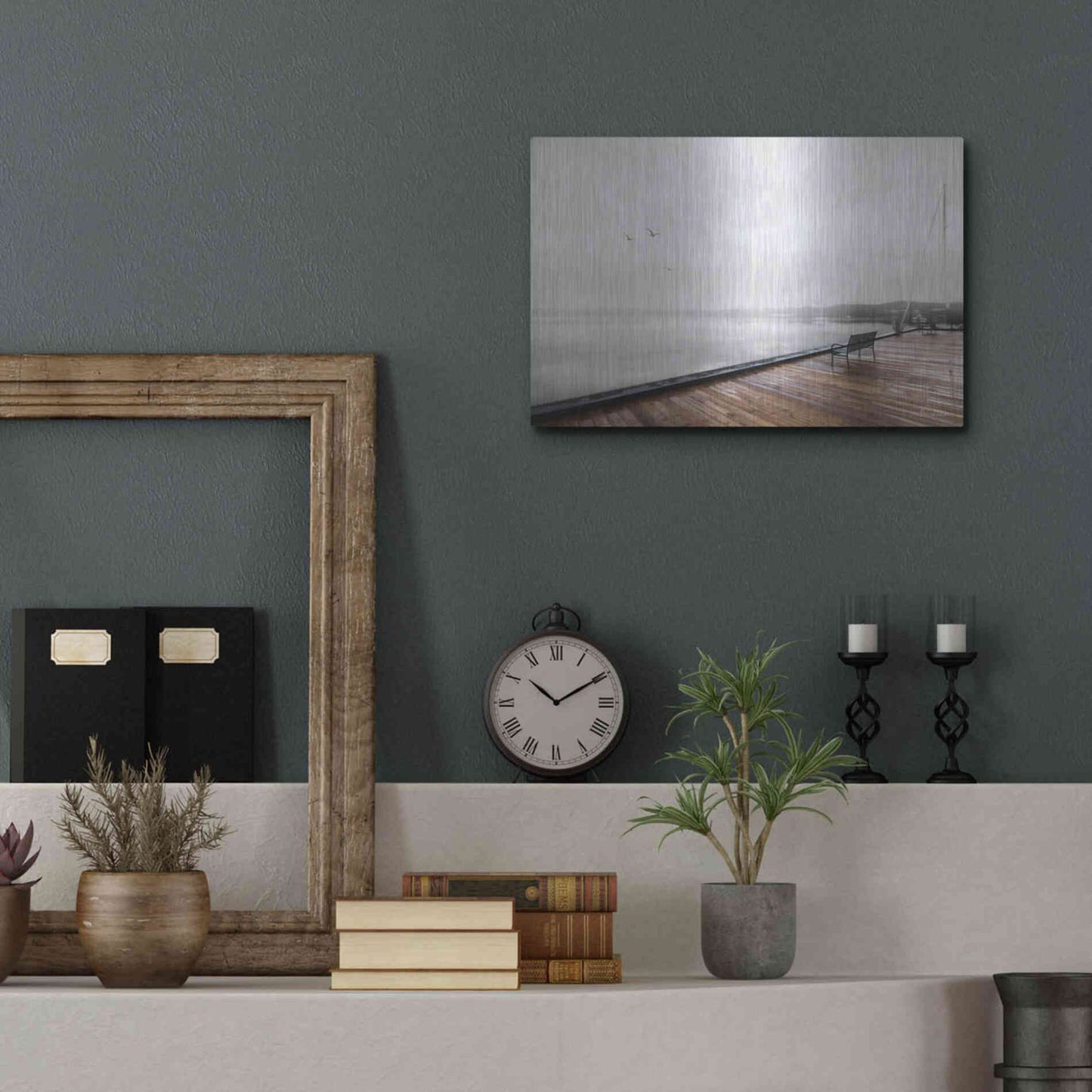 Luxe Metal Art 'Newport Dock II' by Lori Deiter, Metal Wall Art,16x12