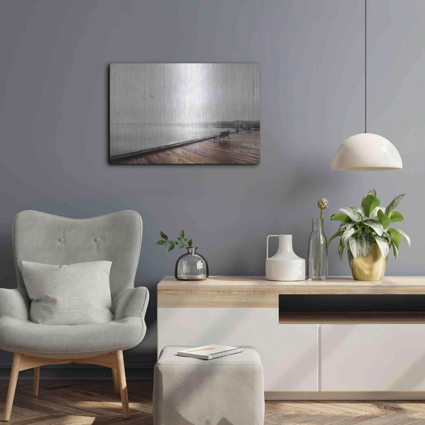 Luxe Metal Art 'Newport Dock II' by Lori Deiter, Metal Wall Art,24x16