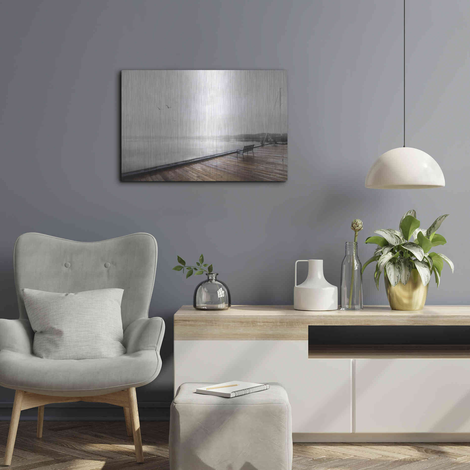 Luxe Metal Art 'Newport Dock II' by Lori Deiter, Metal Wall Art,24x16