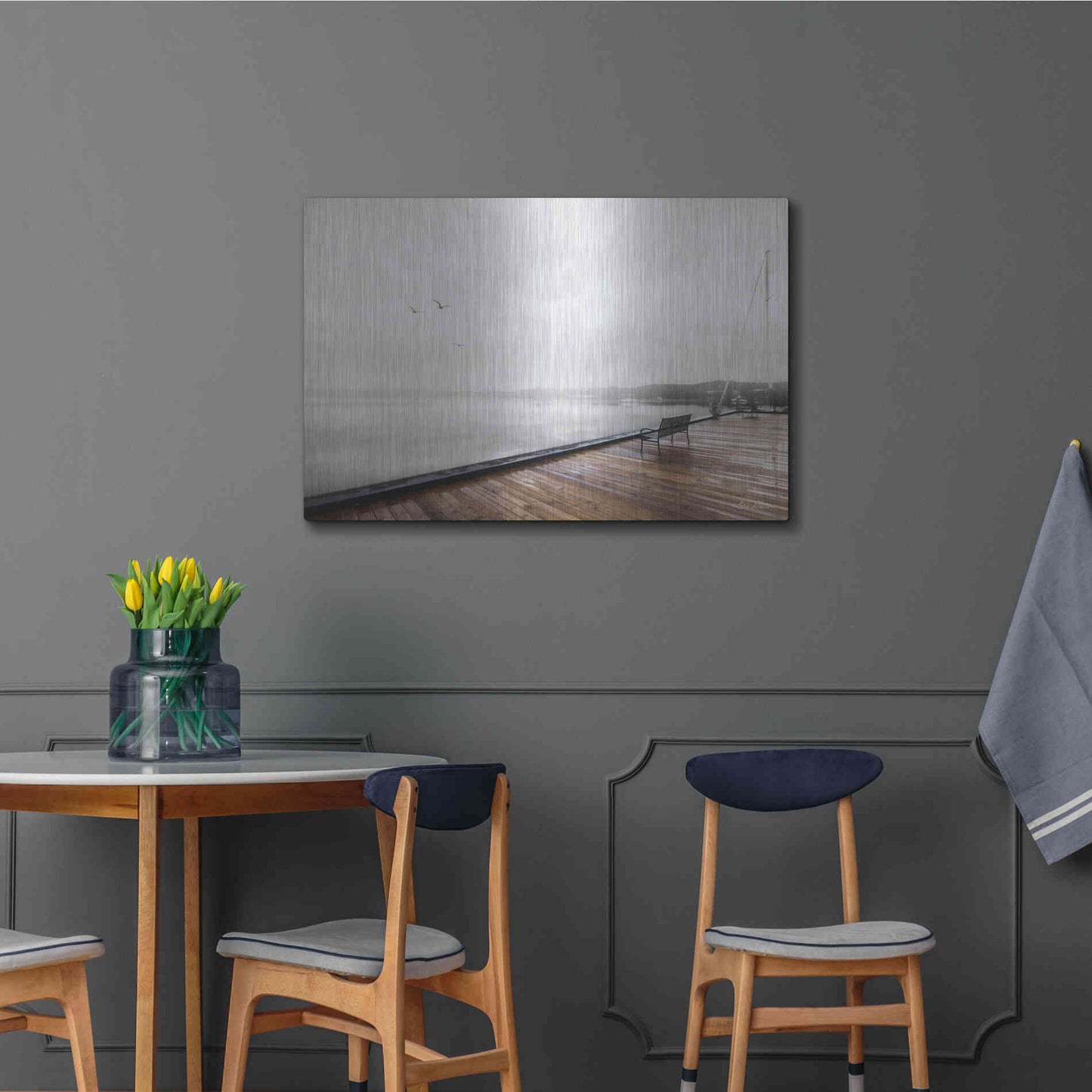 Luxe Metal Art 'Newport Dock II' by Lori Deiter, Metal Wall Art,36x24