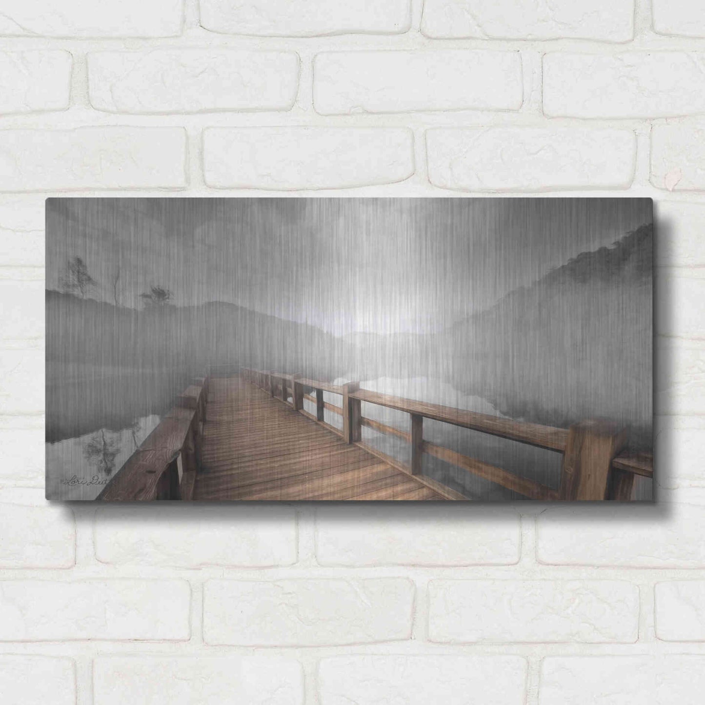 Luxe Metal Art 'Lake Cherokee Dock' by Lori Deiter, Metal Wall Art,24x12