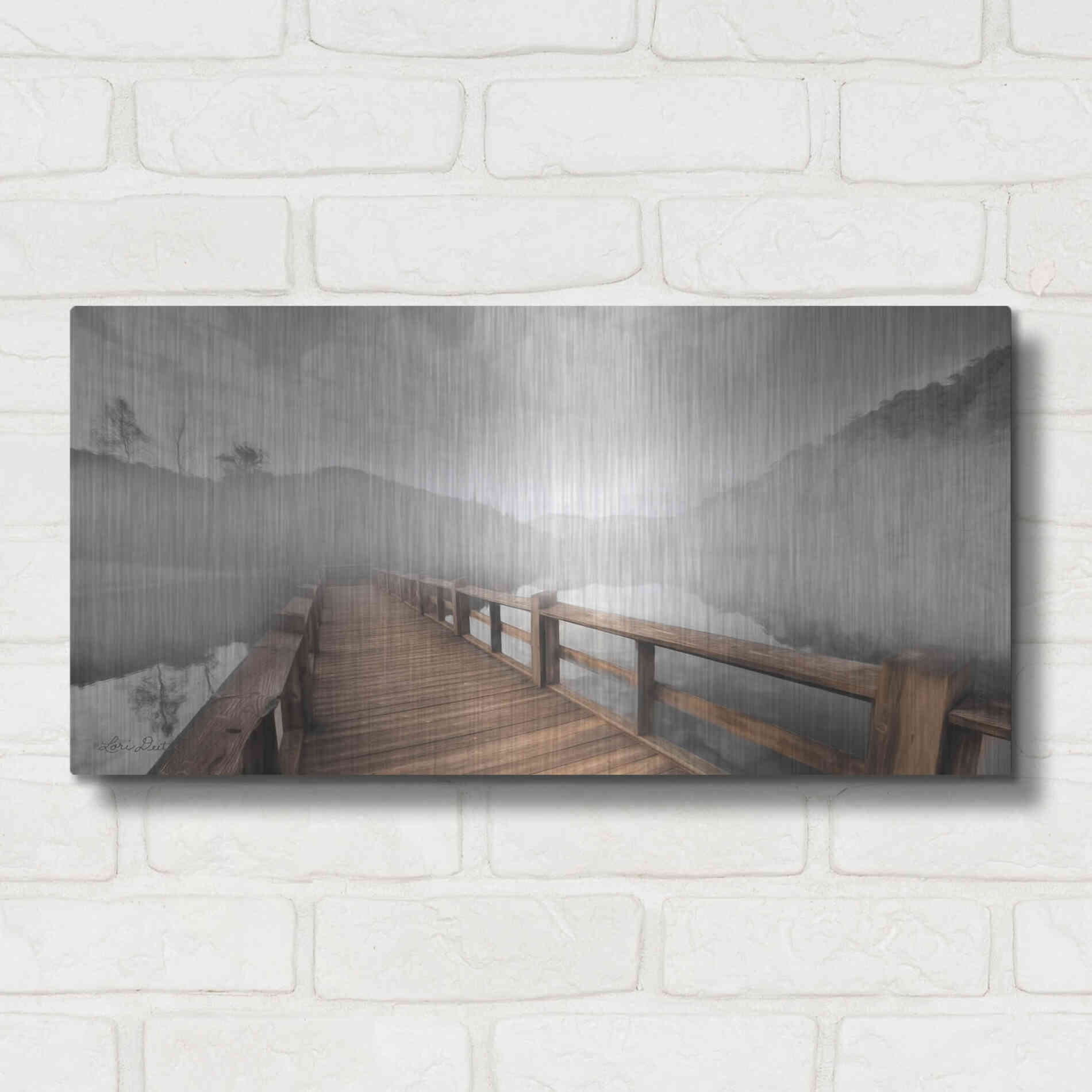 Luxe Metal Art 'Lake Cherokee Dock' by Lori Deiter, Metal Wall Art,24x12