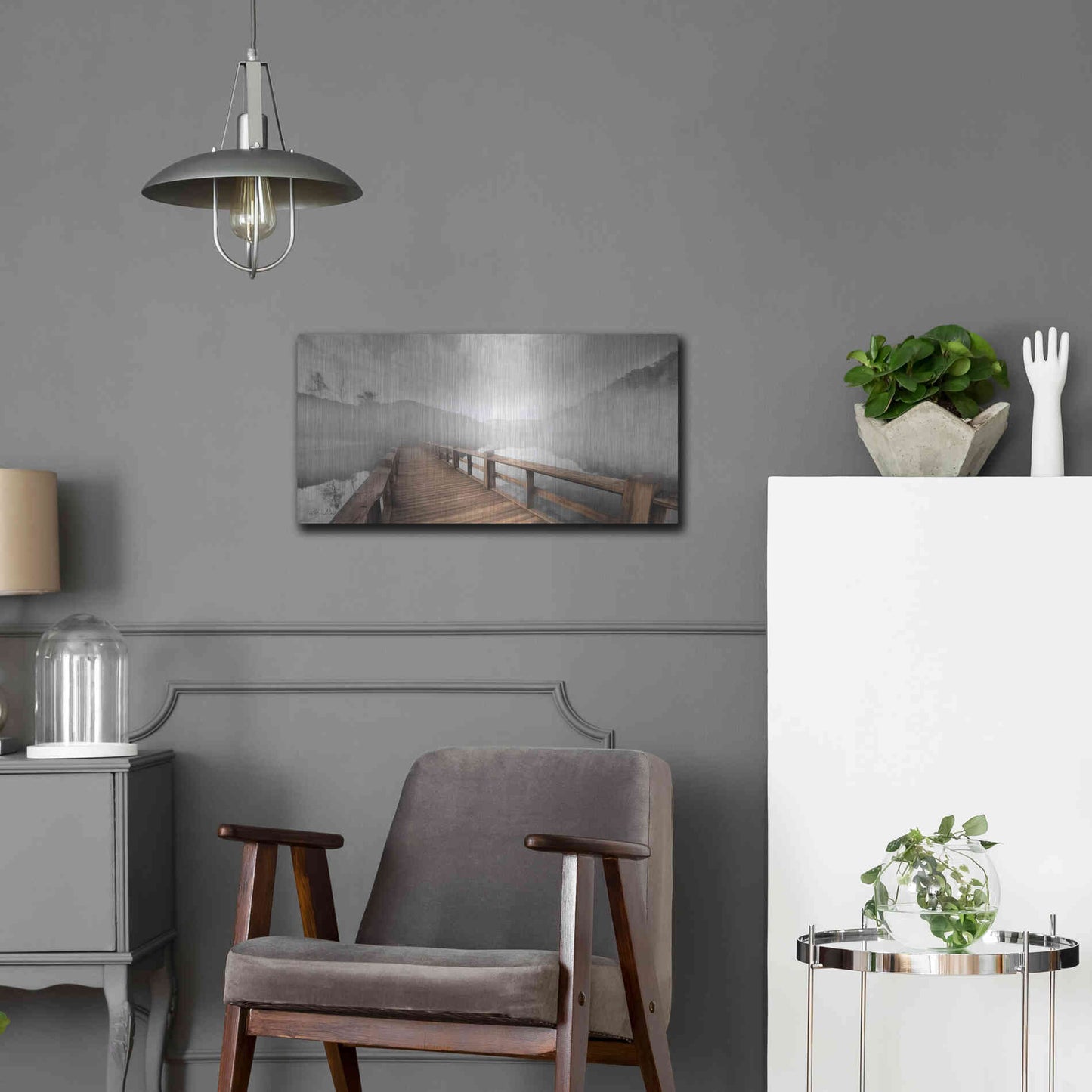 Luxe Metal Art 'Lake Cherokee Dock' by Lori Deiter, Metal Wall Art,24x12