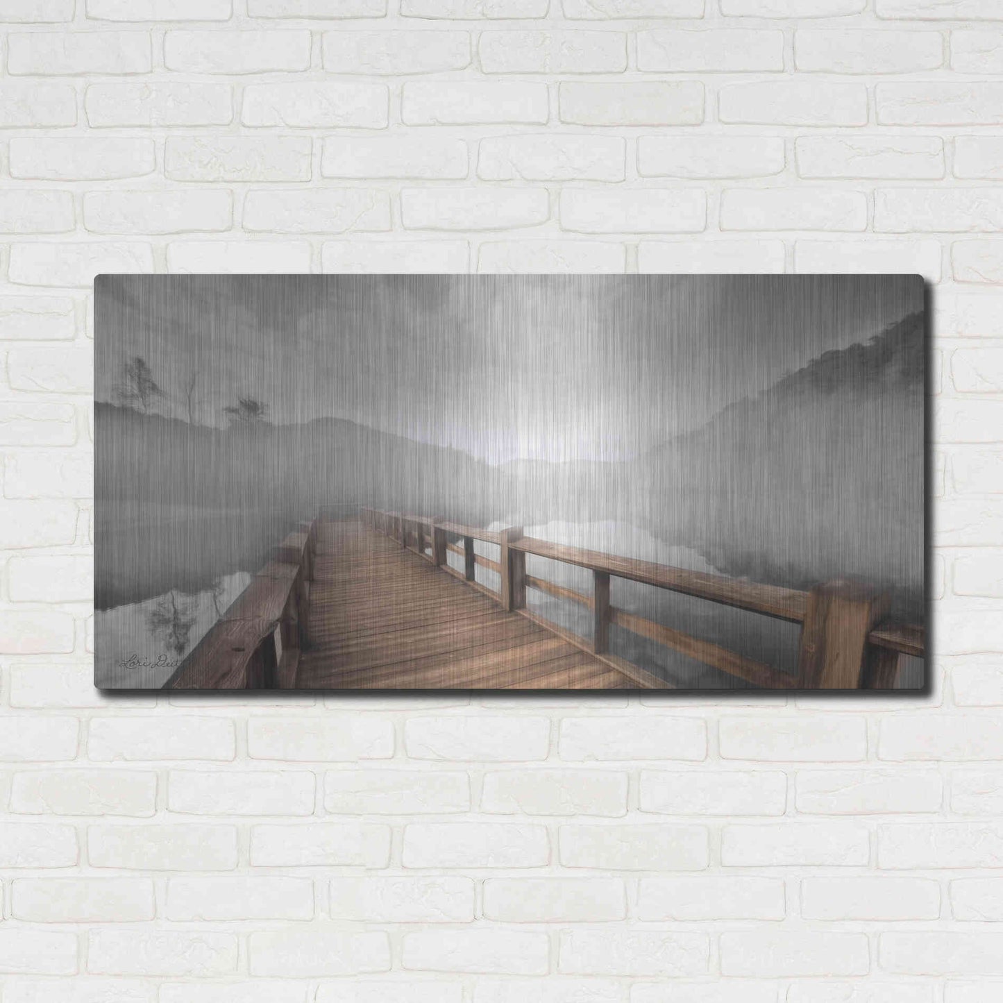 Luxe Metal Art 'Lake Cherokee Dock' by Lori Deiter, Metal Wall Art,48x24