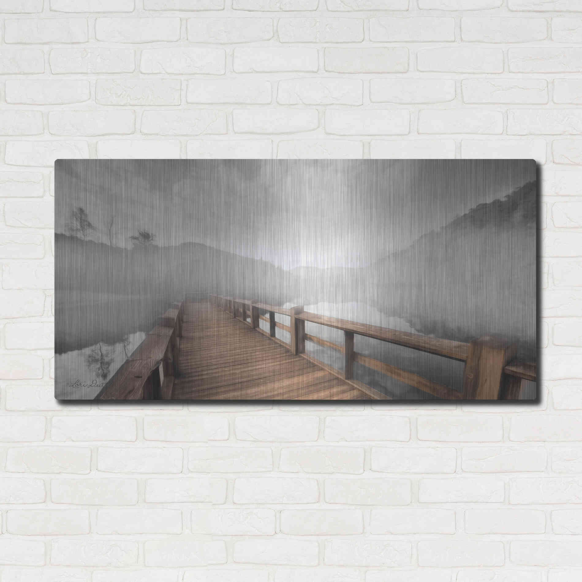 Luxe Metal Art 'Lake Cherokee Dock' by Lori Deiter, Metal Wall Art,48x24