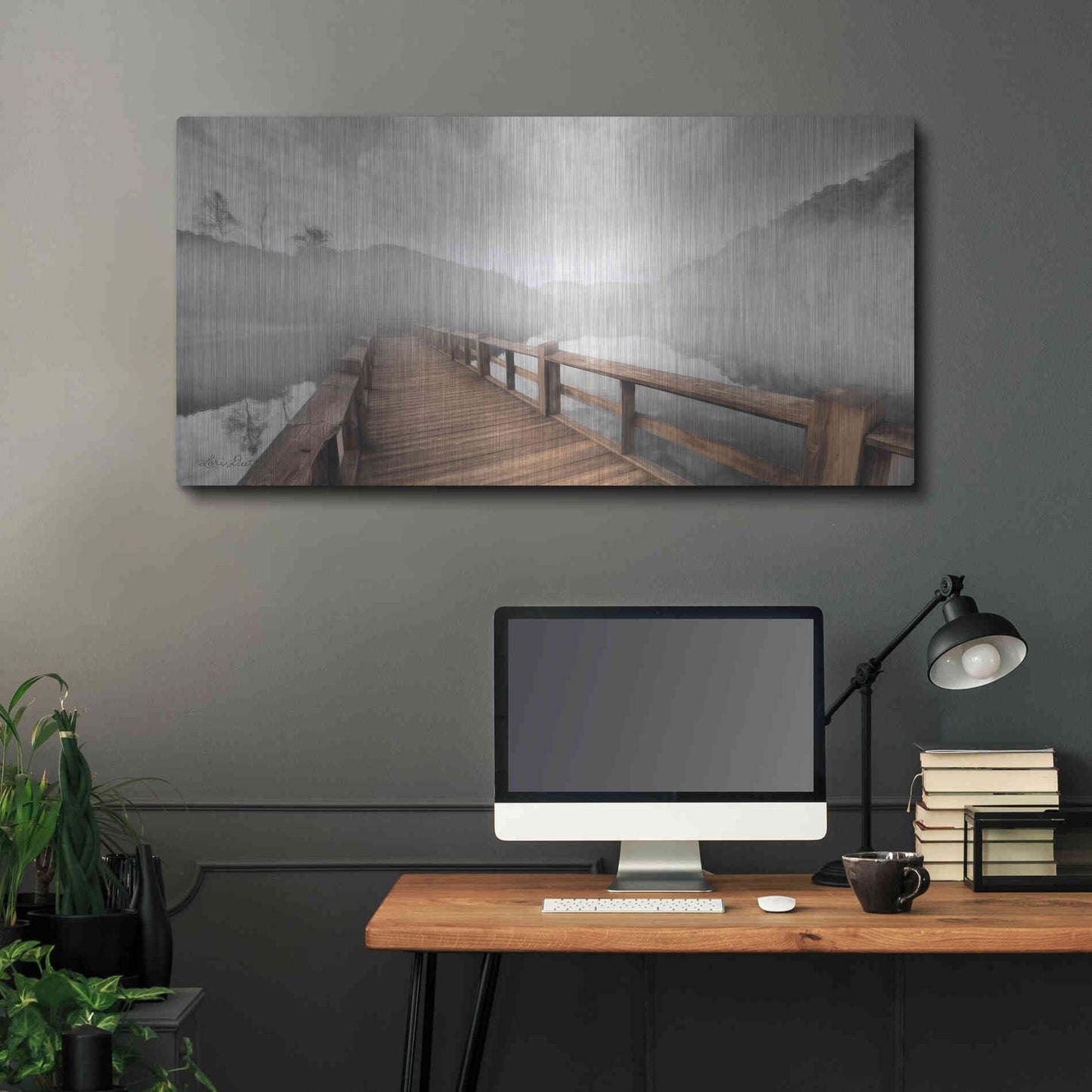 Luxe Metal Art 'Lake Cherokee Dock' by Lori Deiter, Metal Wall Art,48x24