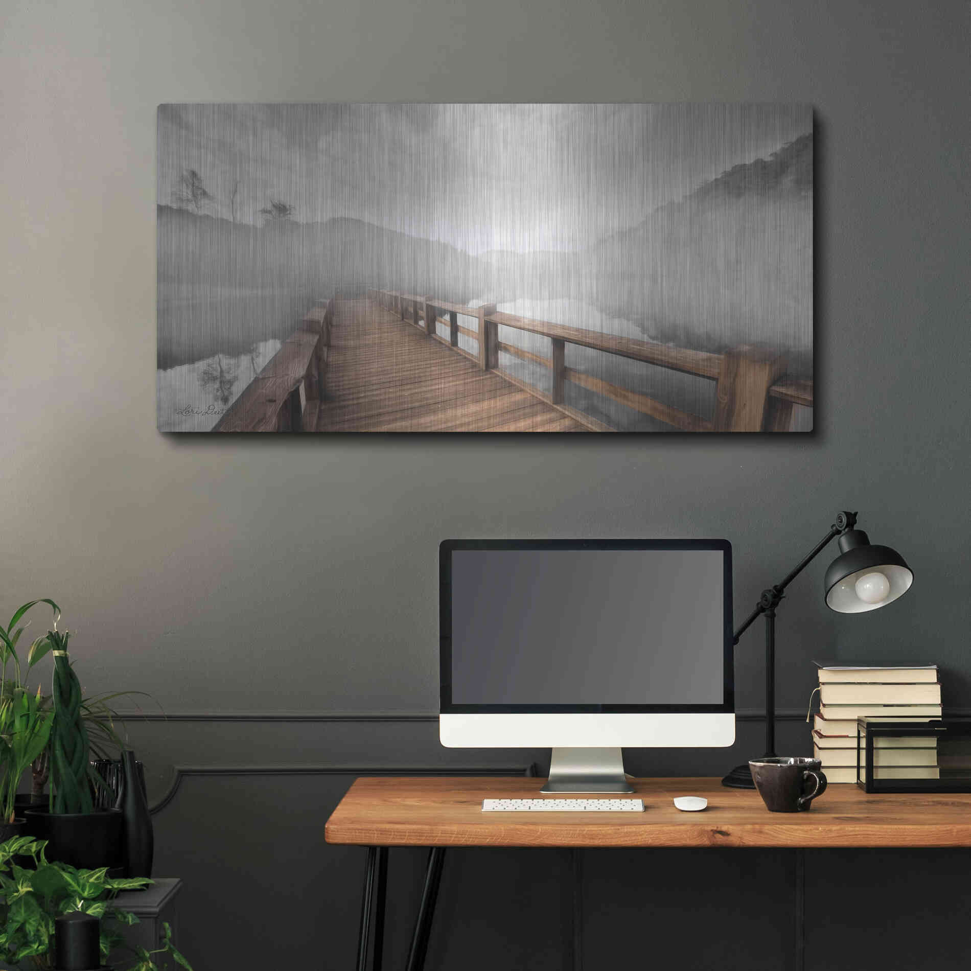 Luxe Metal Art 'Lake Cherokee Dock' by Lori Deiter, Metal Wall Art,48x24