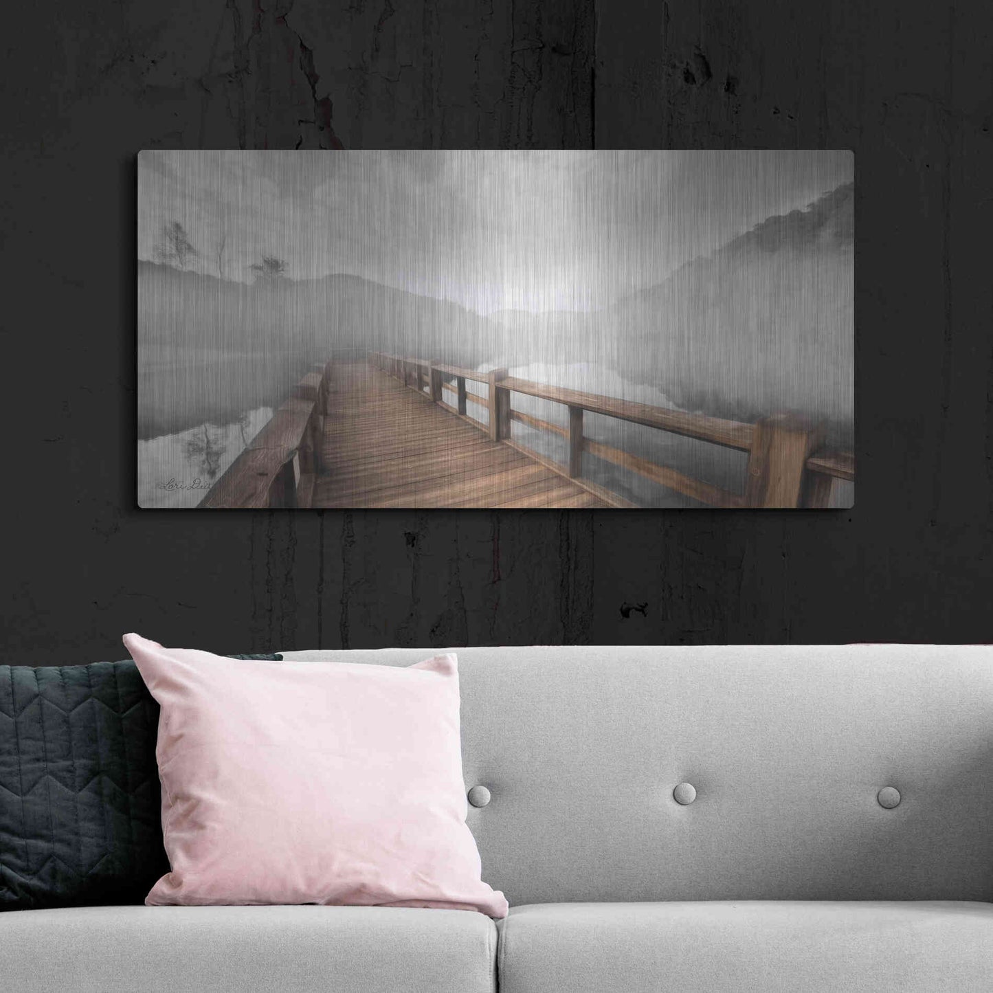 Luxe Metal Art 'Lake Cherokee Dock' by Lori Deiter, Metal Wall Art,48x24