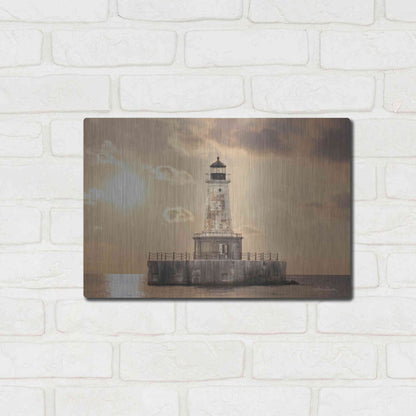 Luxe Metal Art 'Charity Shoal Lighthouse' by Lori Deiter, Metal Wall Art,16x12