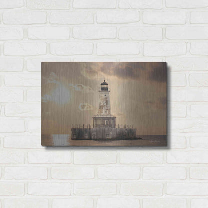 Luxe Metal Art 'Charity Shoal Lighthouse' by Lori Deiter, Metal Wall Art,24x16